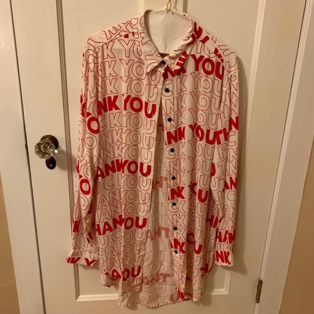 LAZY OAF THANK YOU F--- YOU BUTTON DOWN